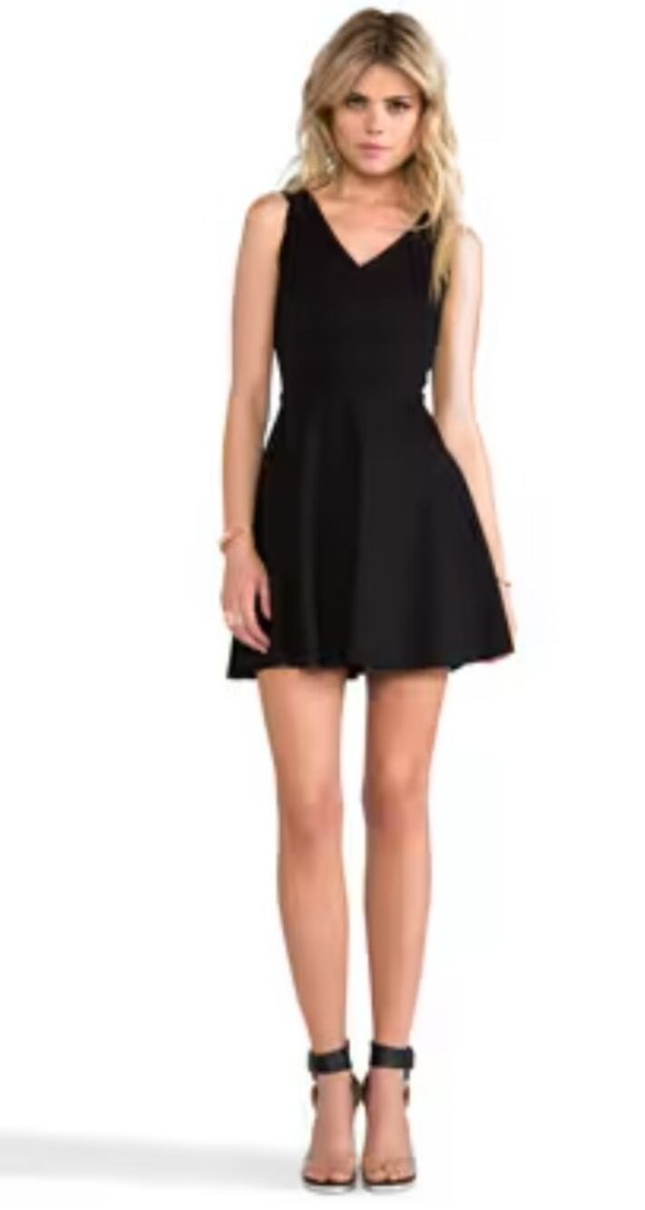 Amanda Uprichard Little Black Dress Bodycon-Fit & Flare Made in USA Sz S READ